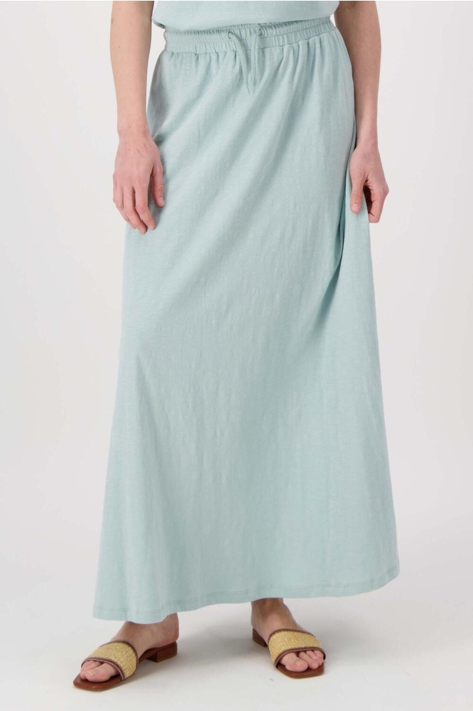 LANGE WIJDE JERSEY ROK 0302 035 2014 vergrijsd blauw